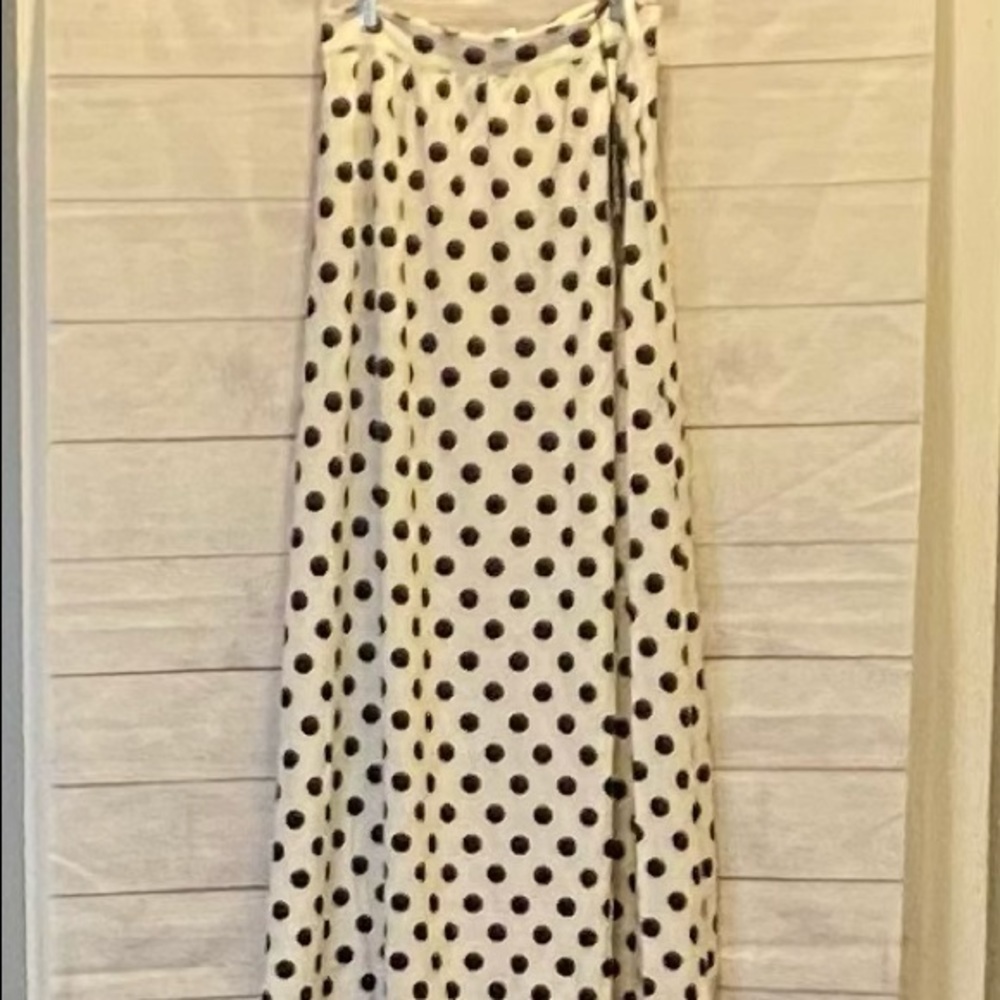 KABAYARE Black and White Polka Dot Maxi Skirt